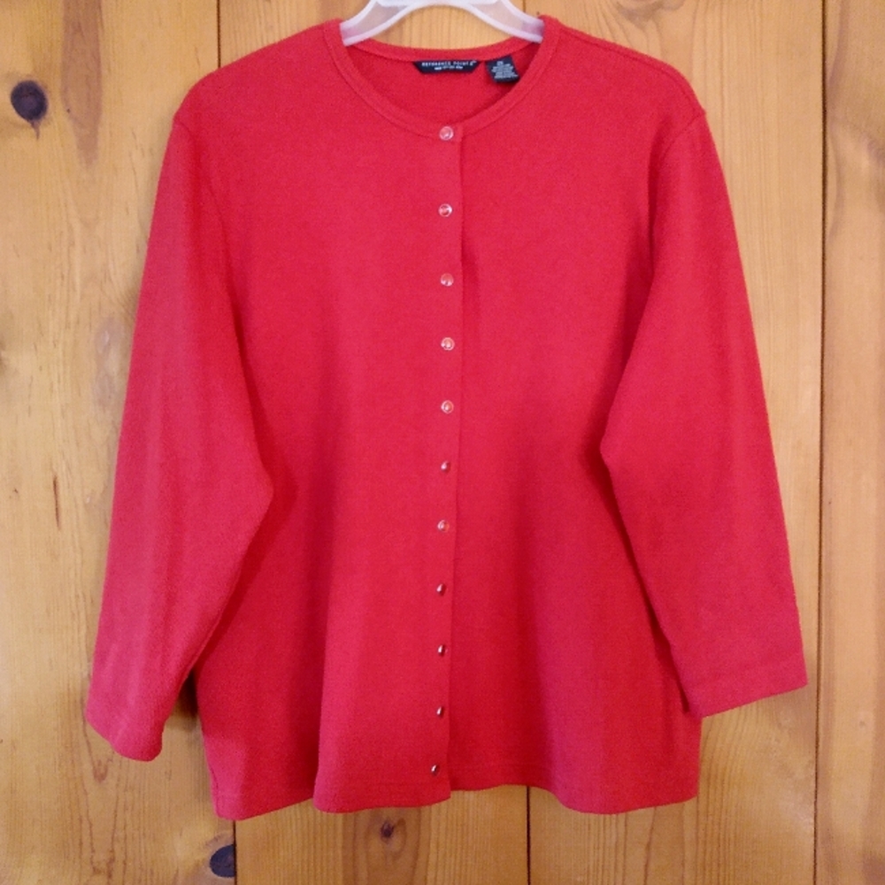Reference Point Knit Cotton Blend Snap Button Cardigan